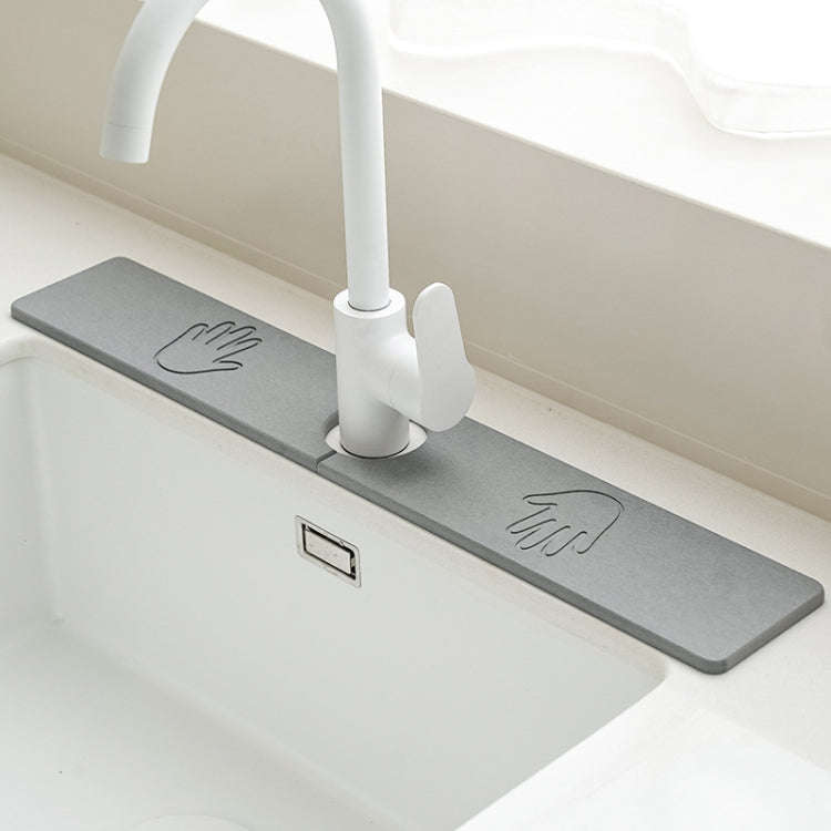 Faucet Sink Drying Mat Diatomaceous Earth Stone Splashproof Absorbent Sink Drainage Mat, Color: K...