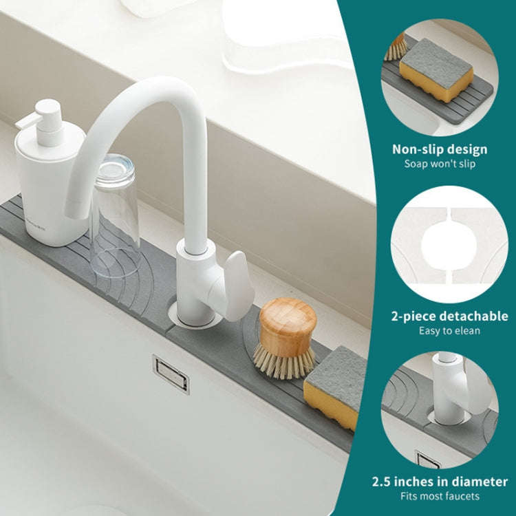 Faucet Sink Drying Mat Diatomaceous Earth Stone Splashproof Absorbent Sink Drainage Mat, Color: K...