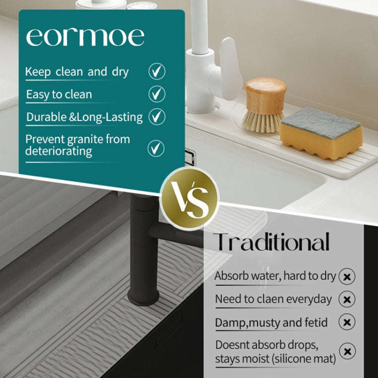 Faucet Sink Drying Mat Diatomaceous Earth Stone Splashproof Absorbent Sink Drainage Mat, Color: K...