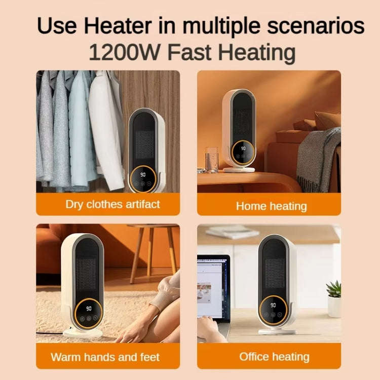E68 1200W PTC Ceramic Heating Desktop Heater Smart Electric Heater, Plug: EU Plug(Standard Model)