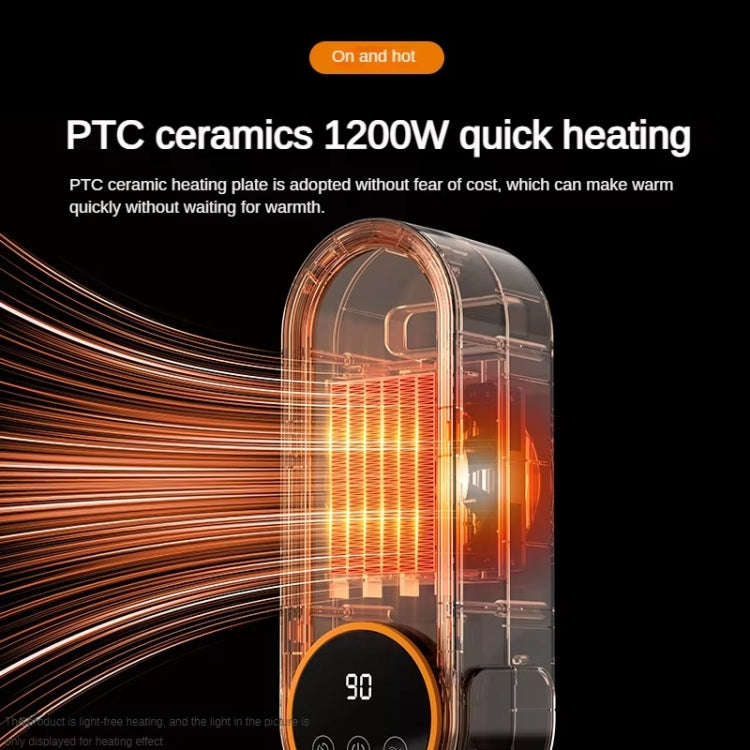E68 1200W PTC Ceramic Heating Desktop Heater Smart Electric Heater, Plug: EU Plug(Standard Model)