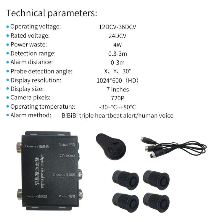360-degree Detection Reversing Visual AHD Digital Radar(PZ624)