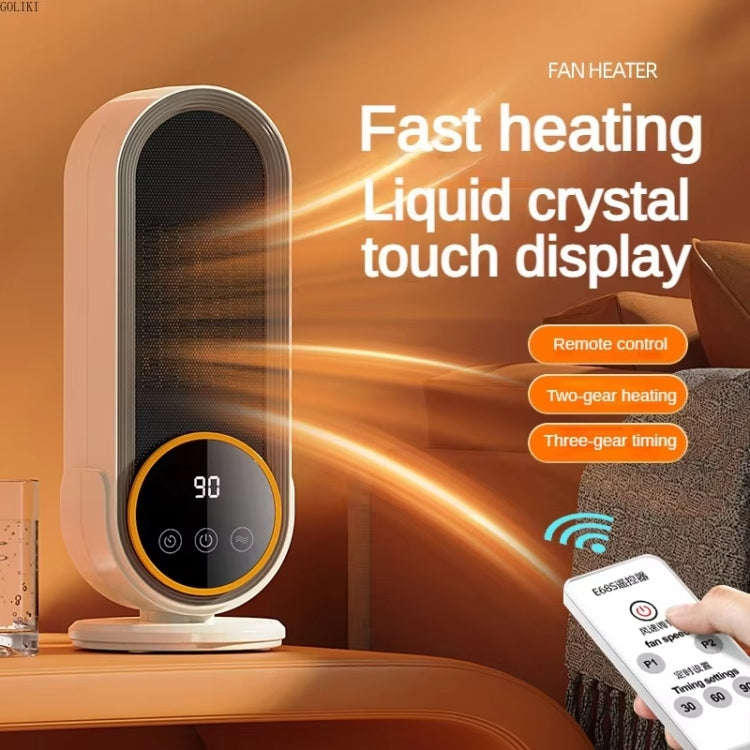E68S 1200W PTC Ceramic Heating Desktop Smart Electric Heater, Plug: EU Plug(Remote Control Model)