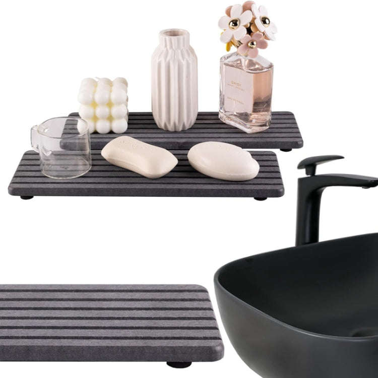 2pcs /Set Absorbent Diatomite Coaster Rectangular Recessed Quick-Drying Stone Sink Toiletries Pla...