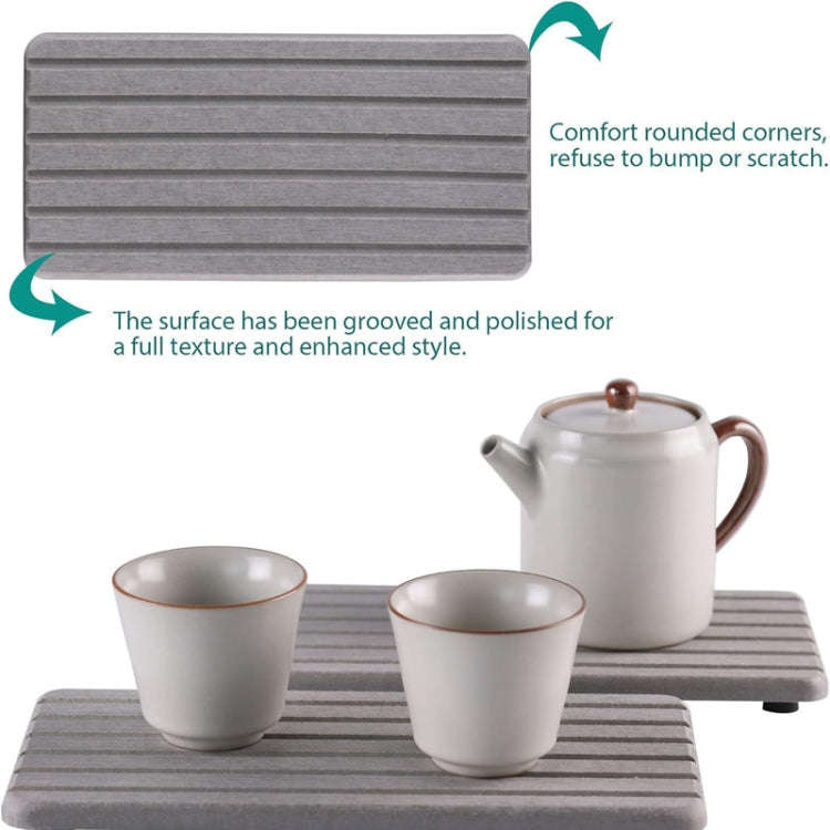 2pcs /Set Absorbent Diatomite Coaster Rectangular Recessed Quick-Drying Stone Sink Toiletries Pla...