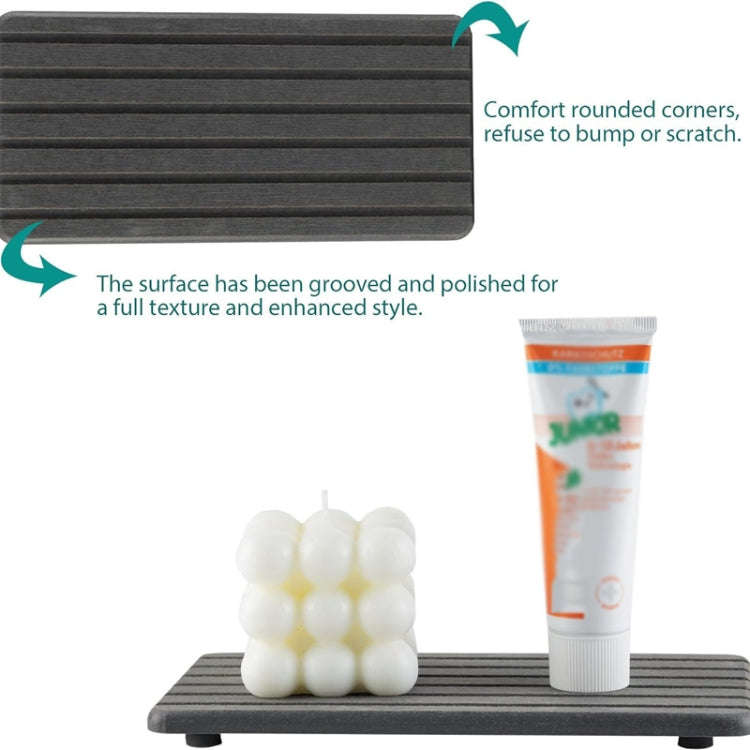 2pcs /Set Absorbent Diatomite Coaster Rectangular Recessed Quick-Drying Stone Sink Toiletries Pla...