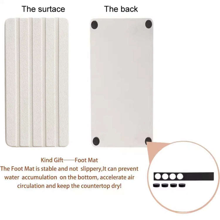2pcs /Set Absorbent Diatomite Coaster Rectangular Recessed Quick-Drying Stone Sink Toiletries Pla...