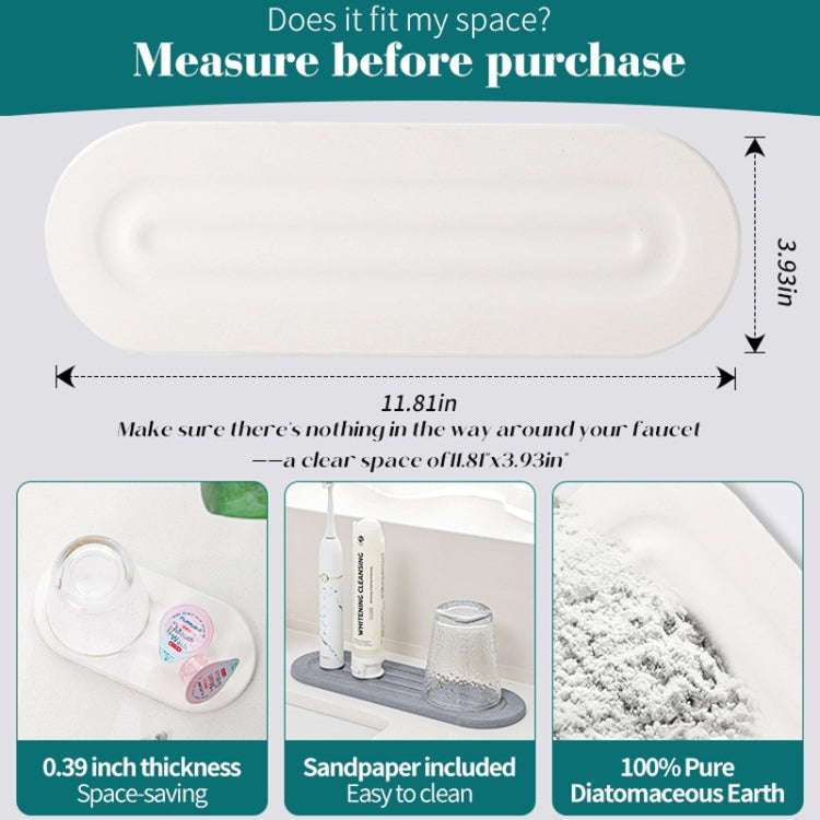 3pcs /Set Bathroom Countertop Absorbent Mat Kitchen Diatomite Drying Mat Faucet Sink Quick Drying...
