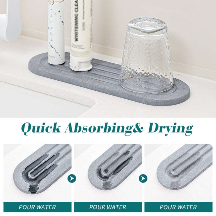 3pcs /Set Bathroom Countertop Absorbent Mat Kitchen Diatomite Drying Mat Faucet Sink Quick Drying...