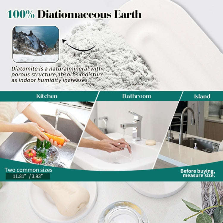 3pcs /Set Bathroom Countertop Absorbent Mat Kitchen Diatomite Drying Mat Faucet Sink Quick Drying...