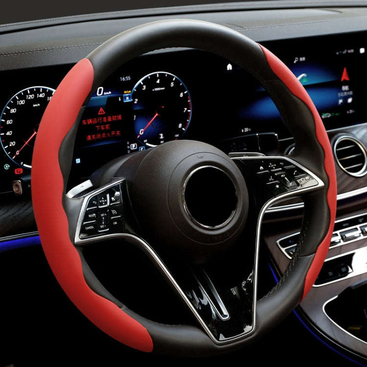 38cm Liquid Silicone Sweat-Absorbing Anti-Skid Car Steering Wheel Cover(Red)