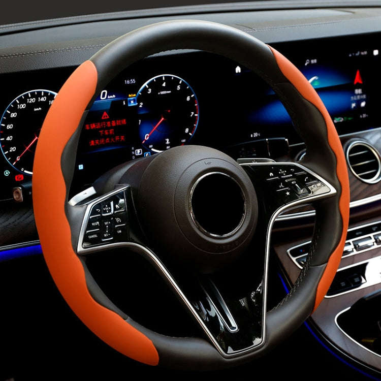 38cm Liquid Silicone Sweat-Absorbing Anti-Skid Car Steering Wheel Cover(Orange)