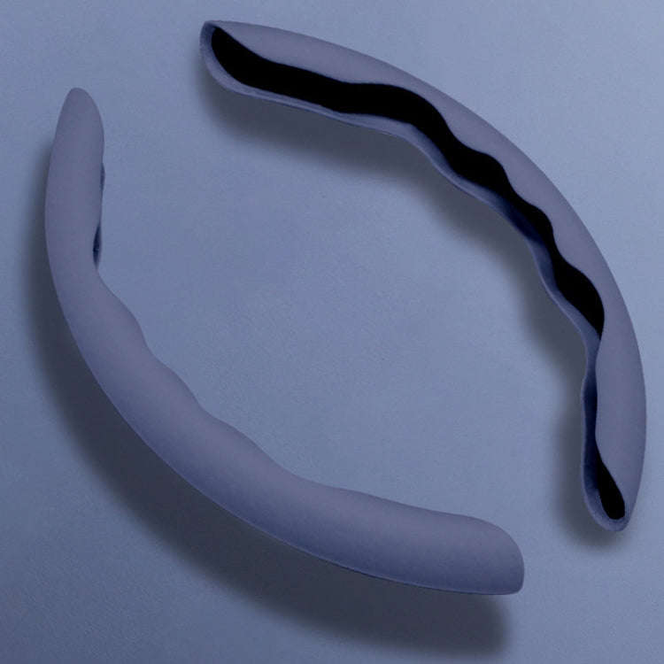 38cm Liquid Silicone Sweat-Absorbing Anti-Skid Car Steering Wheel Cover(Lavender Gray)
