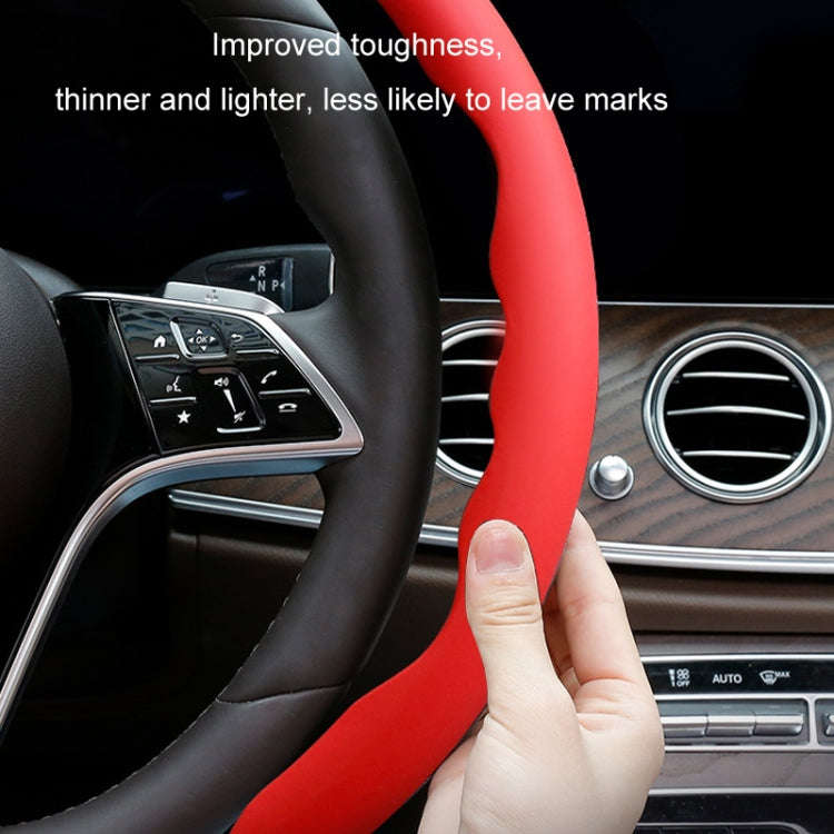 38cm Liquid Silicone Sweat-Absorbing Anti-Skid Car Steering Wheel Cover(Orange)