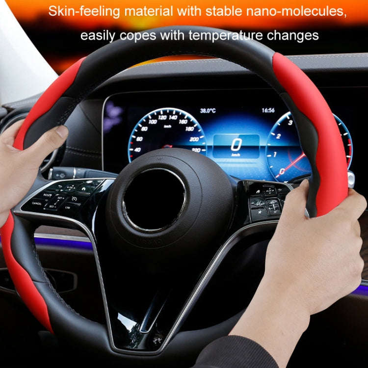38cm Liquid Silicone Sweat-Absorbing Anti-Skid Car Steering Wheel Cover(Red)