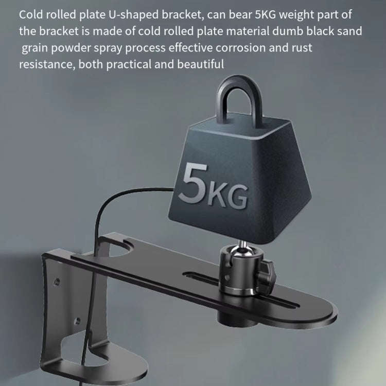 Metal Telescopic Adjustable PTZ Projector Wall Mount Bracket(Black)