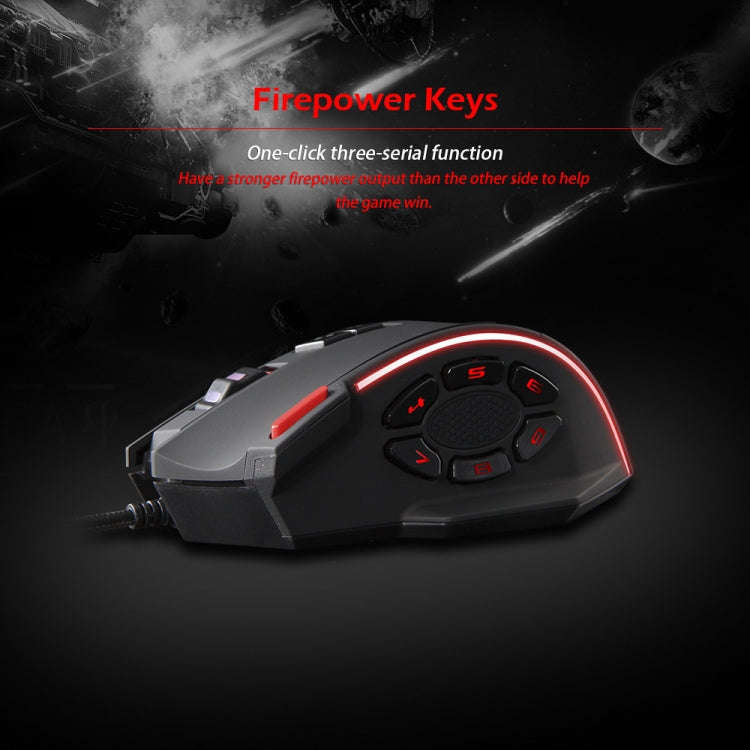 ZELOTES C13 13-keys RGB Lighting Effect Programming Macro Custom Gaming Wired Mouse(Black)