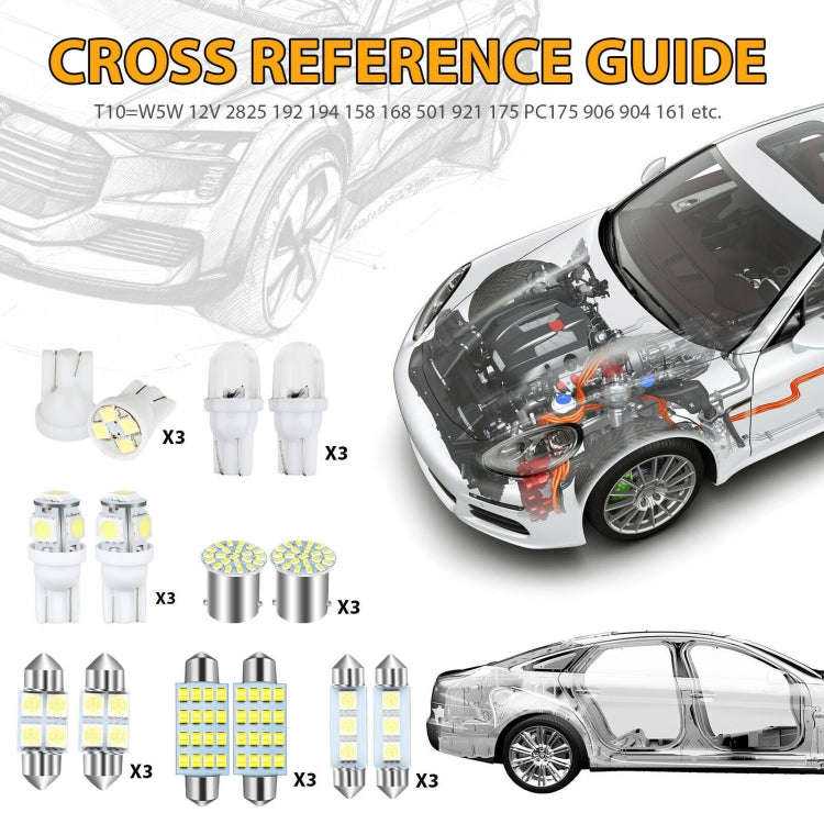 42pcs/Set Car Interior Reading LED Light Combination Set
