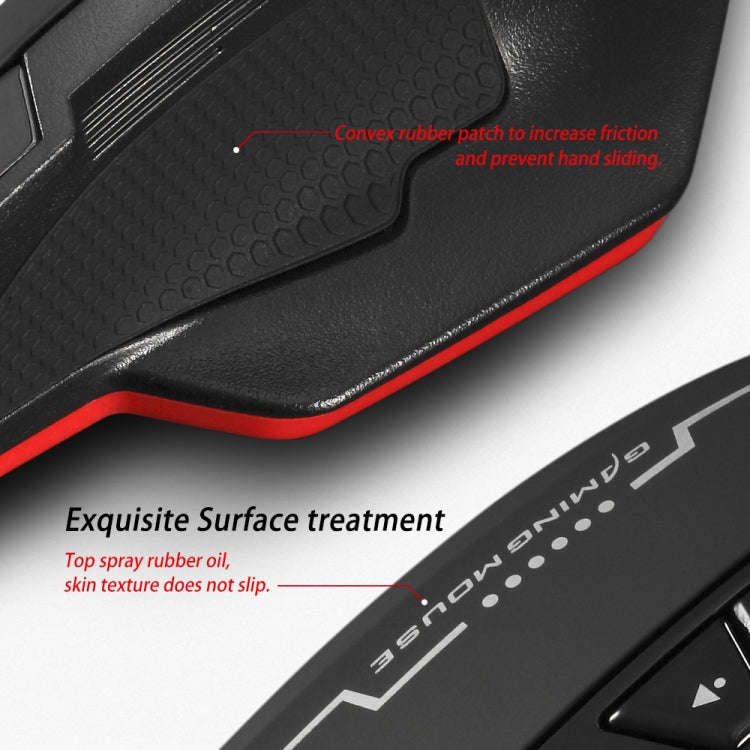 ZELOTES C8 8-buttons Ergonomic Game Programming Custom Wired Mouse(Black)