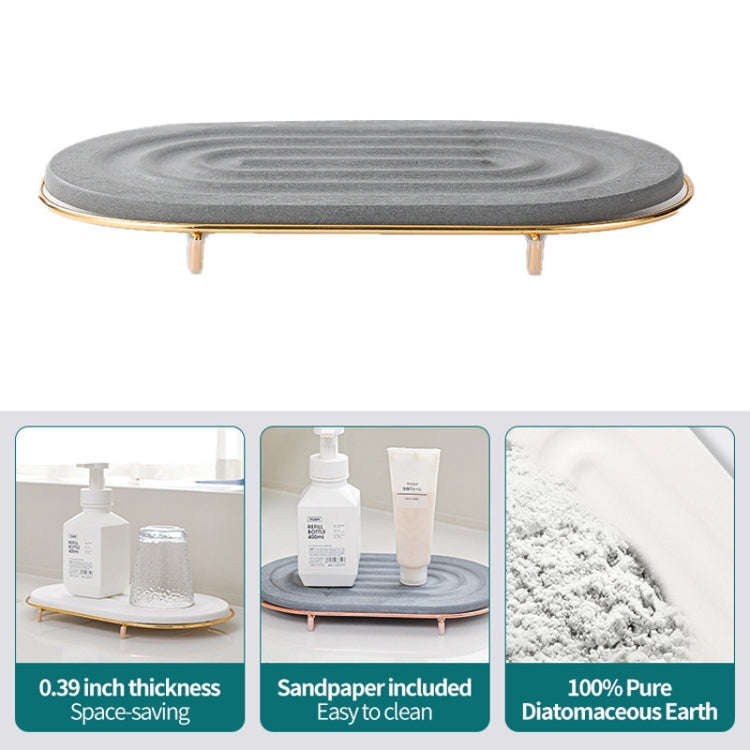 Diatomaceous Earth Countertop Water Absorbing Drying Mat Shelf Bathroom Sink Drainage Mat, Size: ...