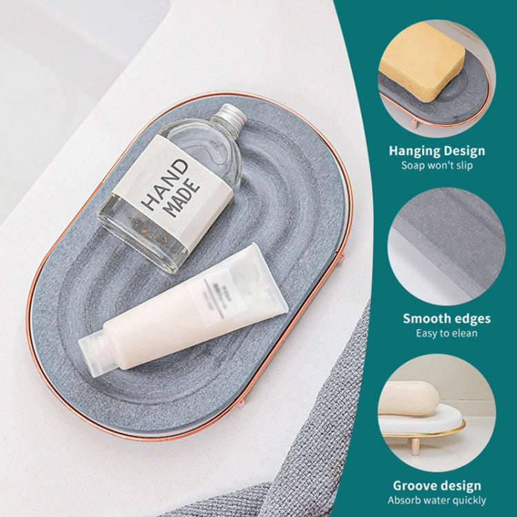 Diatomaceous Earth Countertop Water Absorbing Drying Mat Shelf Bathroom Sink Drainage Mat, Size: ...