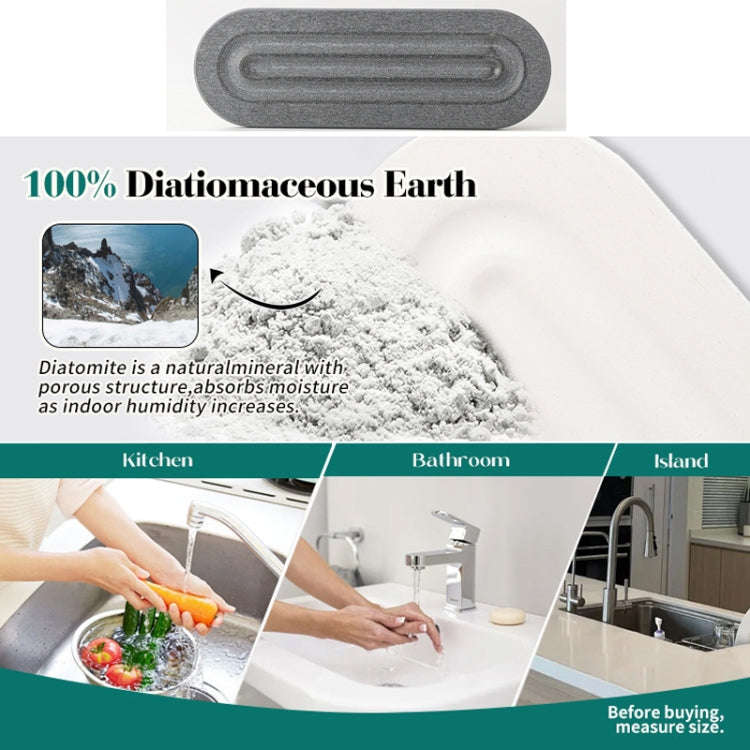 Diatomaceous Earth Countertop Water Absorbing Drying Mat Shelf Bathroom Sink Drainage Mat, Size: ...