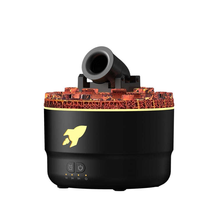 Turret Shape Aromatherapy Humidifier With 3-speed Timer 7-color Atmosphere Light USB Plug Black