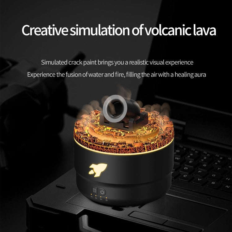 Turret Shape Aromatherapy Humidifier With 3-speed Timer 7-color Atmosphere Light EU Plug Black