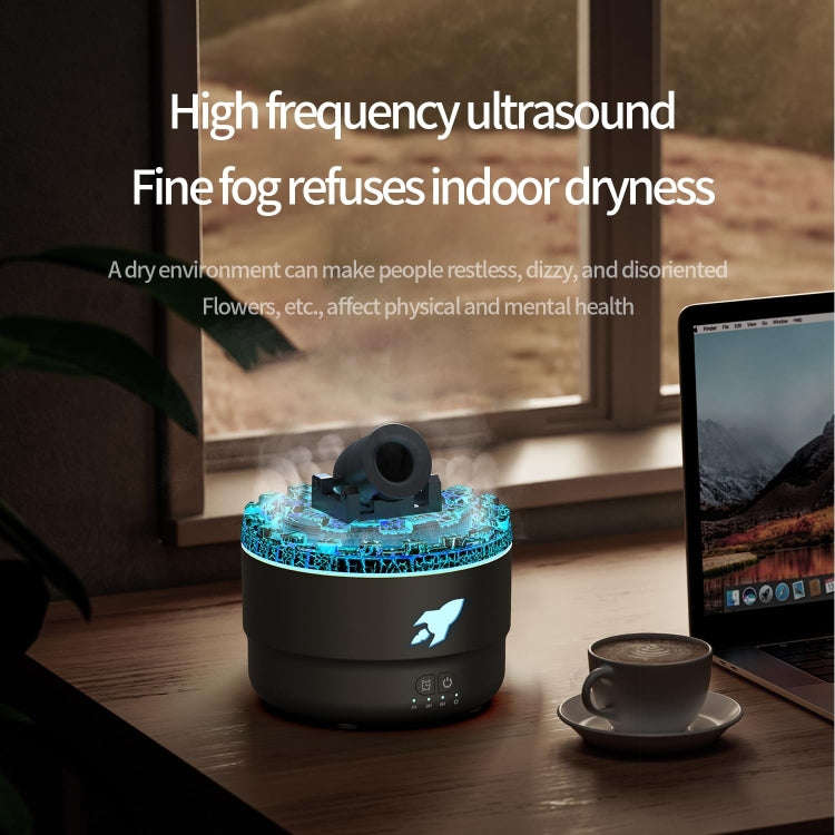 Turret Shape Aromatherapy Humidifier With 3-speed Timer 7-color Atmosphere Light US Plug White
