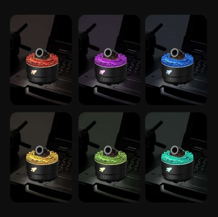Turret Shape Aromatherapy Humidifier With 3-speed Timer 7-color Atmosphere Light US Plug White