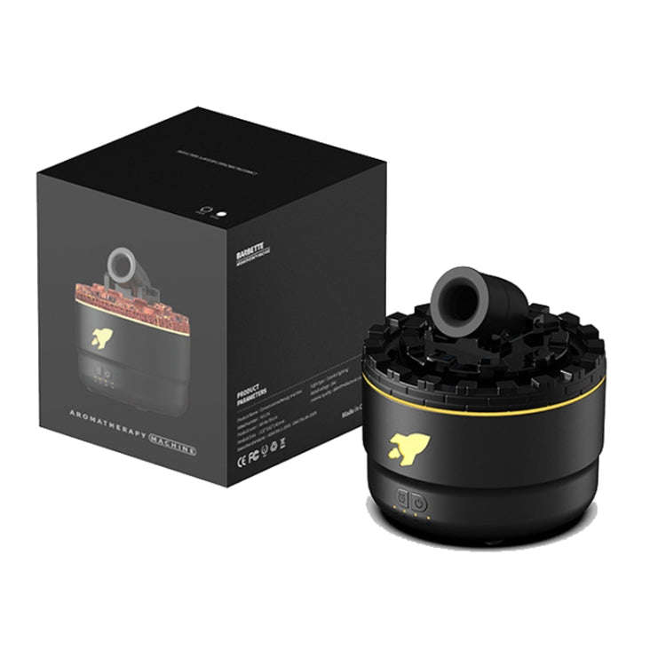 Turret Shape Aromatherapy Humidifier With 3-speed Timer 7-color Atmosphere Light USB Plug Black