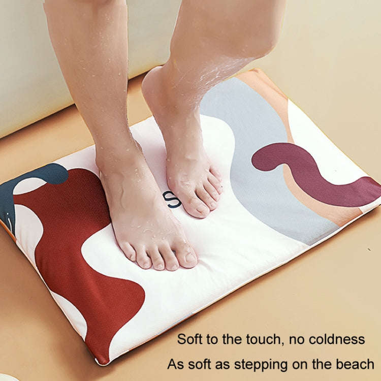 Diatomaceous Earth Bathroom Water-absorbing Quick-drying Foot Mat Toilet Anti-slip Soft Floor Mat...