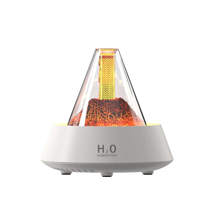 80ml Volcanic Lava Aromatherapy Humidifier With Colorful Lights USB Plug Power(White)
