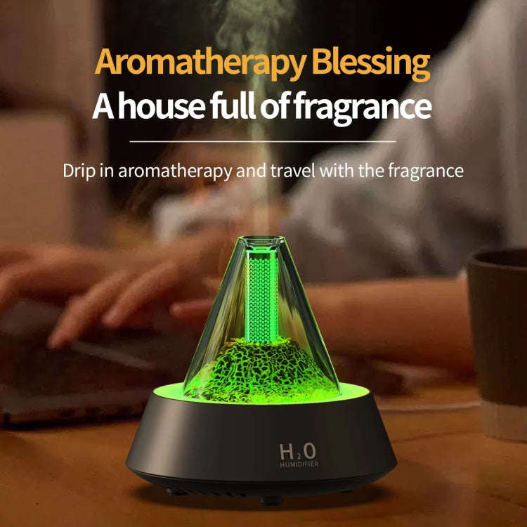 80ml Volcanic Lava Aromatherapy Humidifier With Colorful Lights USB Plug Power(White)