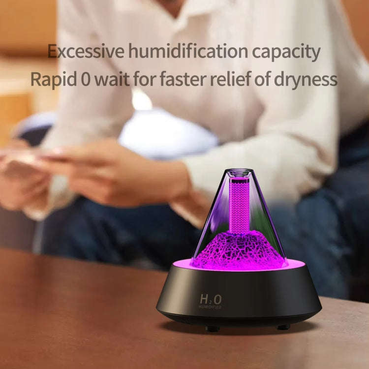 80ml Volcanic Lava Aromatherapy Humidifier With Colorful Lights USB Plug Power(White)
