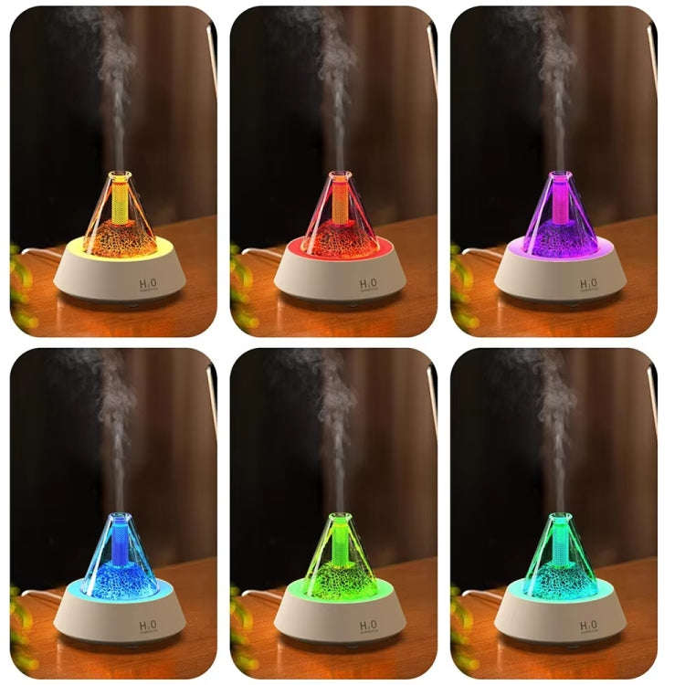 80ml Volcanic Lava Aromatherapy Humidifier With Colorful Lights USB Plug Power(White)