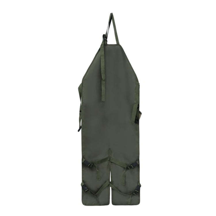 Gardening Pruning Multi-Pocket Oxford Cloth Color-blocking Extended Leg Apron(Green + Khaki)