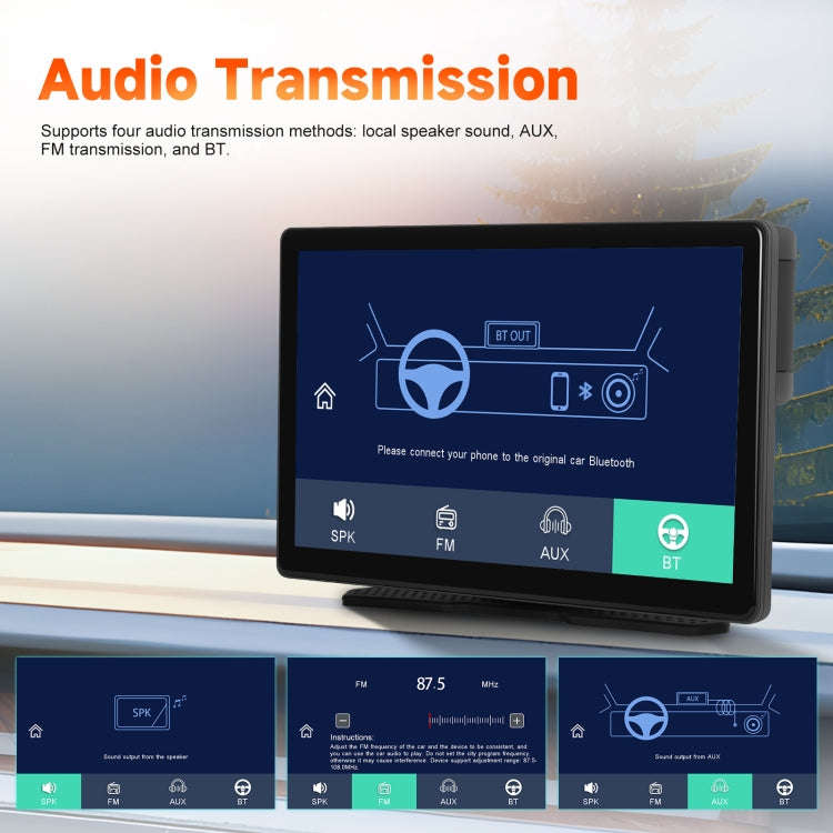 8-Inch HD Wireless CarPlay Screen DVR With Dash Cam/1080p Front Rear Camera/Bluetooth/AirPlay