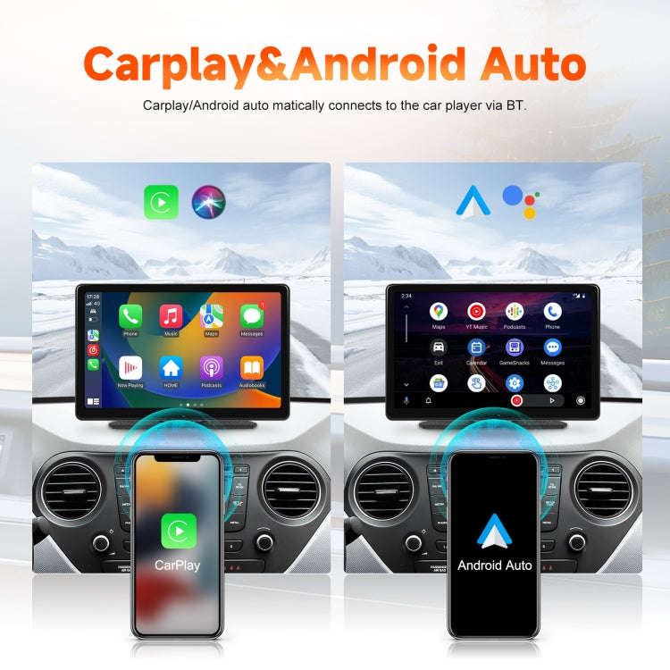 8-Inch HD Wireless CarPlay Screen DVR With Dash Cam/1080p Front Rear Camera/Bluetooth/AirPlay
