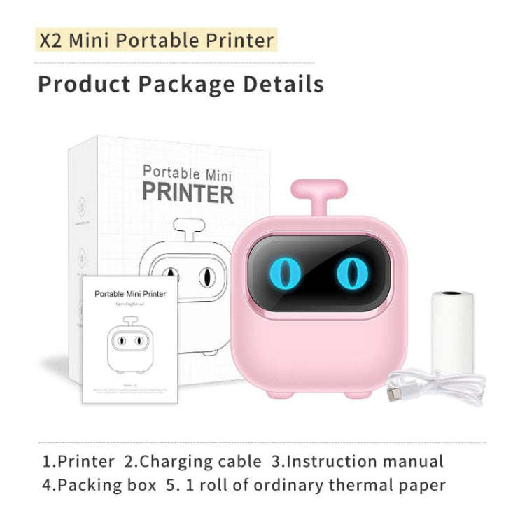 Portable Mini Thermal HD Printer Bluetooth Student Error Title Note Photo Printing Label Maker Ca...