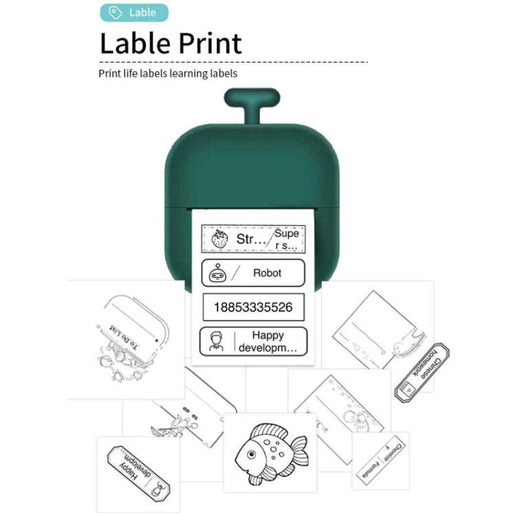 Portable Mini Thermal HD Printer Bluetooth Student Error Title Note Photo Printing Label Maker Ca...