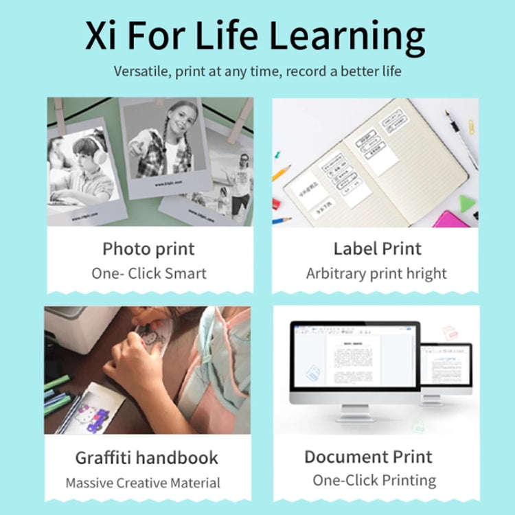 Portable Mini Thermal HD Printer Bluetooth Student Error Title Note Photo Printing Label Maker Ca...