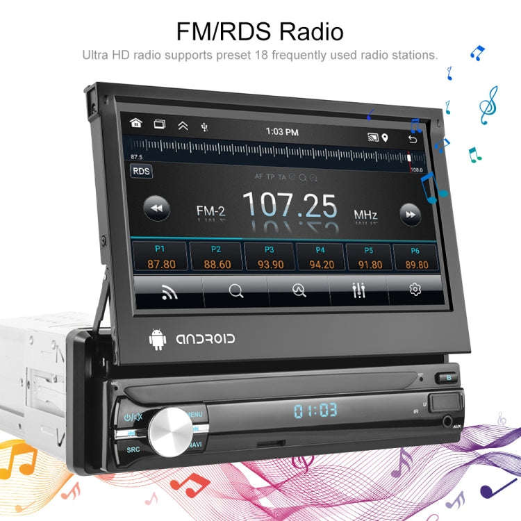 1+32G 7-Inch Single Din Android 10.0 Carplay Screen With GPS Navigation/Bluetooth/Mirror Link/DVR...