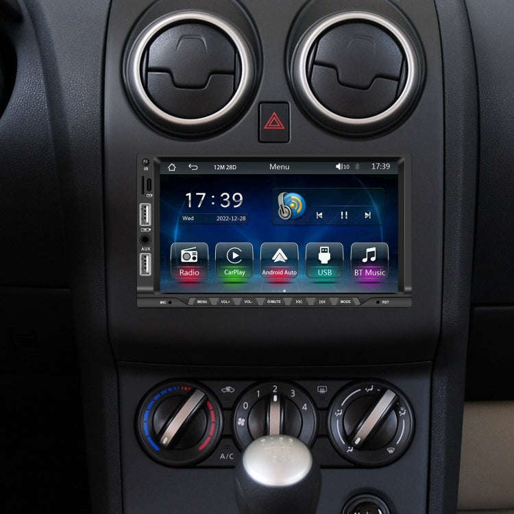 7-inch Double Din Car MP5 Player Support CarPlay/Android Auto/Mirror Link/Bluetooth With AHD Camera