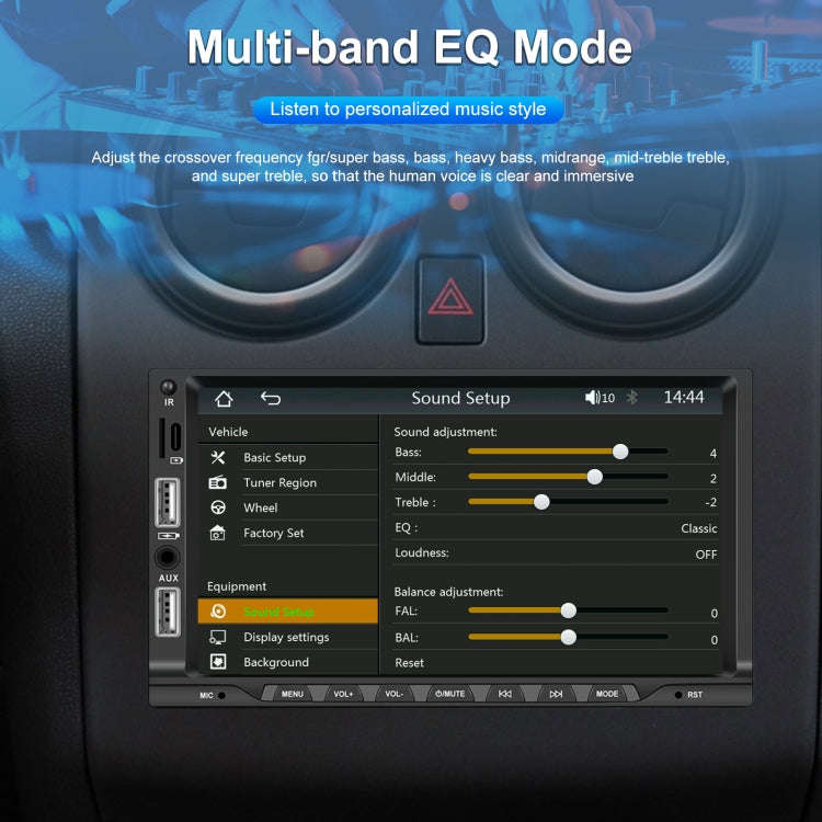 7-inch Double Din Car MP5 Player Support CarPlay/Android Auto/Mirror Link/Bluetooth With AHD Camera