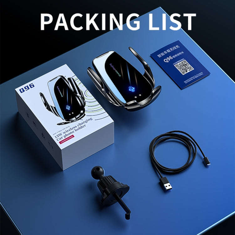 Q96 Car Wireless Charging Cell Phone Navigation Mount, Style: Standard+Suction Cup