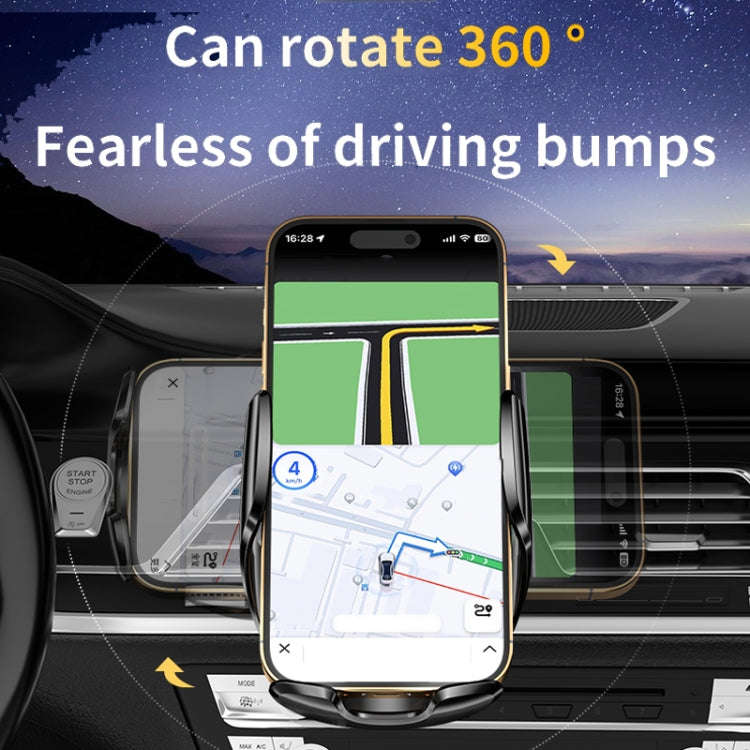 Q96 Car Wireless Charging Cell Phone Navigation Mount, Style: Standard+Suction Cup