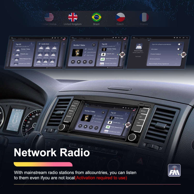 2+64G For Volkswagen Touareg 7-Inch Car WiFi Player Android 13 System Support CarPlay/Android Aut...