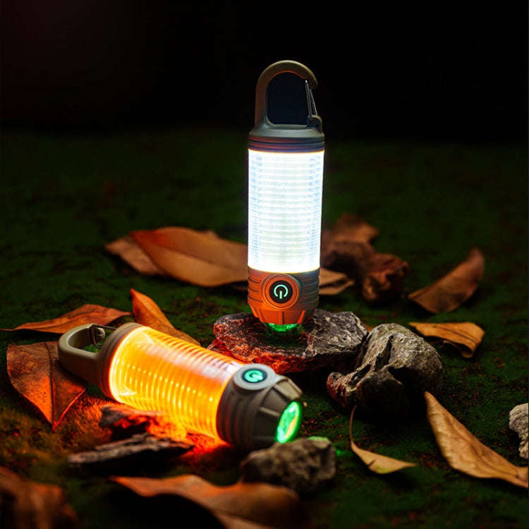 Rechargeable Outdoor Portable LED Camping Light Multifunctional Flashlight(Khaki)