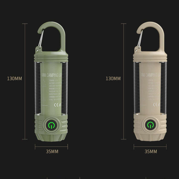 Rechargeable Outdoor Portable LED Camping Light Multifunctional Flashlight(Khaki)